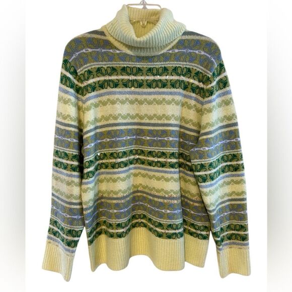 Style&Co Monaco Shamrock Lime Green Long Sleeve Turtleneck Sweater NWT - Picture 1 of 10